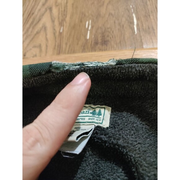 LL Bean Flannel Shirt Sherpa Lined Jacket Mens XXL-Tall Plaid Green Shacket - Picture 4 of 9